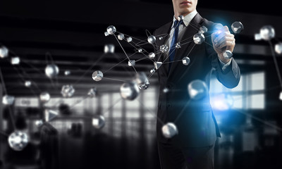 Social connection concept . Mixed media