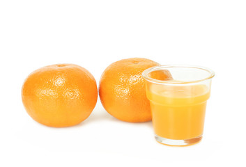 Fresh orange juice isolated on white
