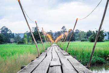 Fototapeta premium Old wooden bridge.