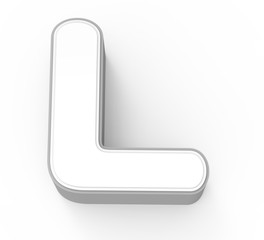 Obraz premium white letter L