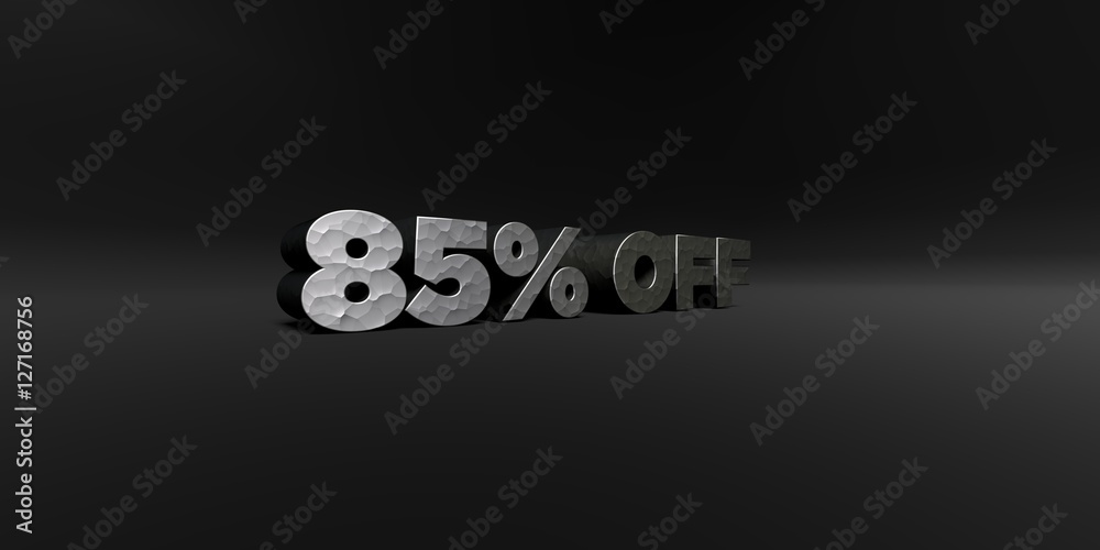 Fototapete 85% off - hammered metal finish text on black studio - 3d rendered royalty free stock photo. this im