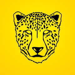 Cheetah face outline graphic vector.