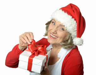 Senior woman with gift