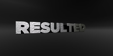 RESULTED - hammered metal finish text on black studio - 3D rendered royalty free stock photo. This image can be used for an online website banner ad or a print postcard.