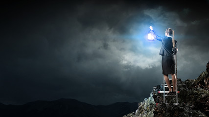 Lost in darkness . Mixed media