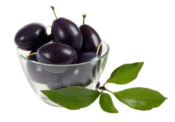 plums in a glass
