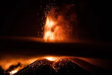 Crédence de cuisine en verre imprimé Volcan Éruption du volcan Etna