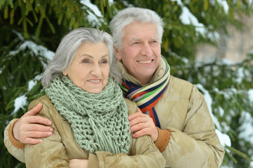 Senior couple in park