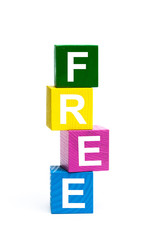 wooden toy cubes with letters. Free