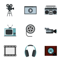 Communication device icons set. Flat illustration of 9 communication device vector icons for web
