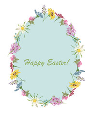 Easter, floral egg for your design