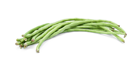 Peas. Fresh Yard Long bean isolated on white background
