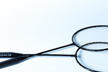 Badminton rackets  on white