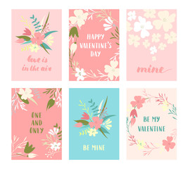 Valentine cards set.