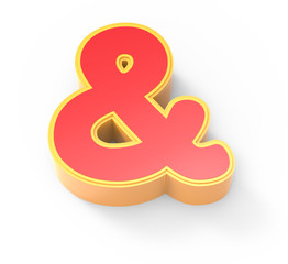 red ampersand mark