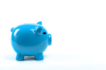 Blue piggy bank or money box