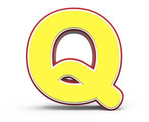 yellow letter Q