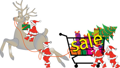 
clearance sale Christmas elves and reindeer