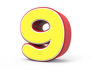 yellow number 9