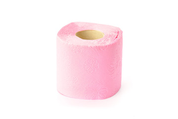 toilet paper isolated on white background