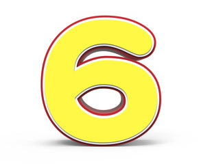 yellow number 6