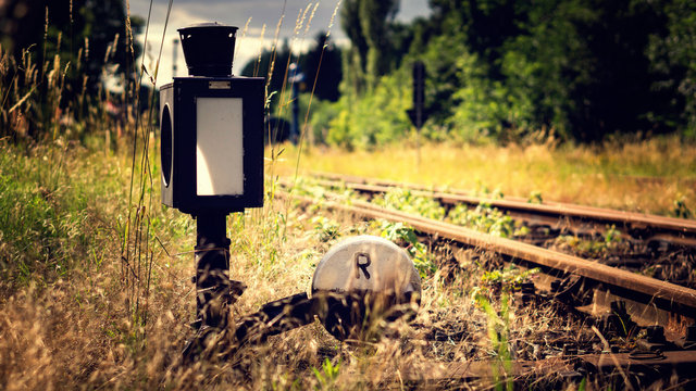 Verlassene Bahnschienen Weiche