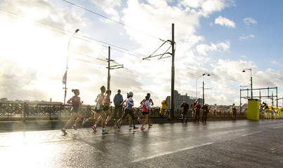 Naklejka premium Marathon running