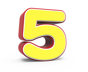 yellow number 5