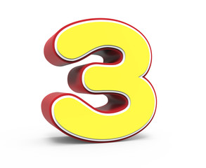 Naklejka premium yellow number 3