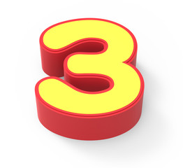 yellow number 3