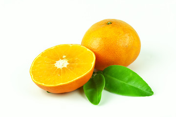 orange fruit slice isolated on white background