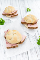 Fresh made Meat Loaf on rustic background
