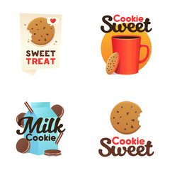 Set confectionery banners, labels, logos.