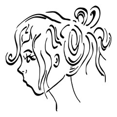 Portret zijkant vrouw