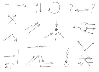 15 vector hand-drawn arrows