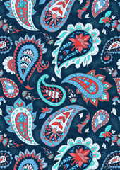 Abstract Floral Pattern with Paisley.