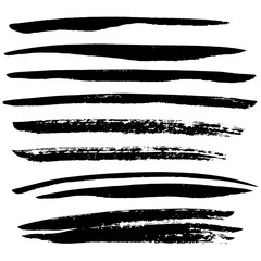 Black ink vector brush strokes. Vector illustration. Grunge texture.