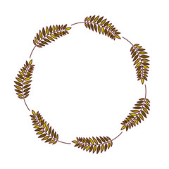 Leaves crown icon. Decoration rustic garden floral nature plant and spring theme. Isolated design. Vector illustration