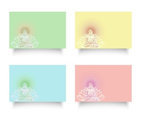 visitenkarten meditation buddha