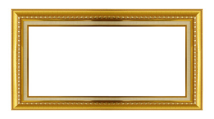 Gold frame. Isolated on white