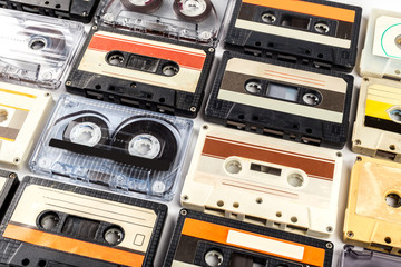 vintage cassette tape isolated white background