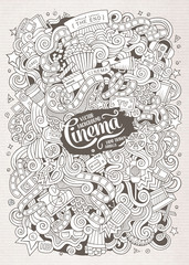Cartoon doodles cinema illustration