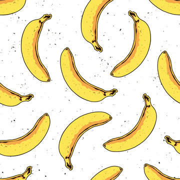 Vector seamless banana pattern. Modern tropical print