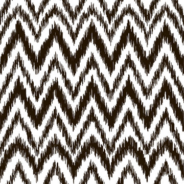 Vector seamless black and white ikat ethnic pattern. Fashion trendy design