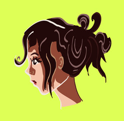 Jonge dame met opgestoken haar