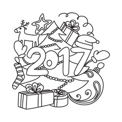 Image winter accessories. New year 2017 and Christmas