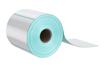 Roll stack sticker office equipment. 3D graphic