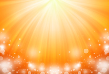 Gold and Orange glitter sparkles defocused rays lights bokeh abstract background/texture. - 127186145