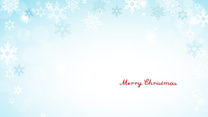 Christmas silver background with snowflakes and decent red Merry