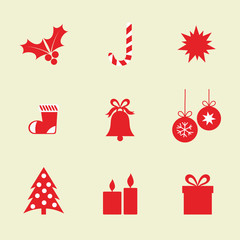 Christmas icons elements